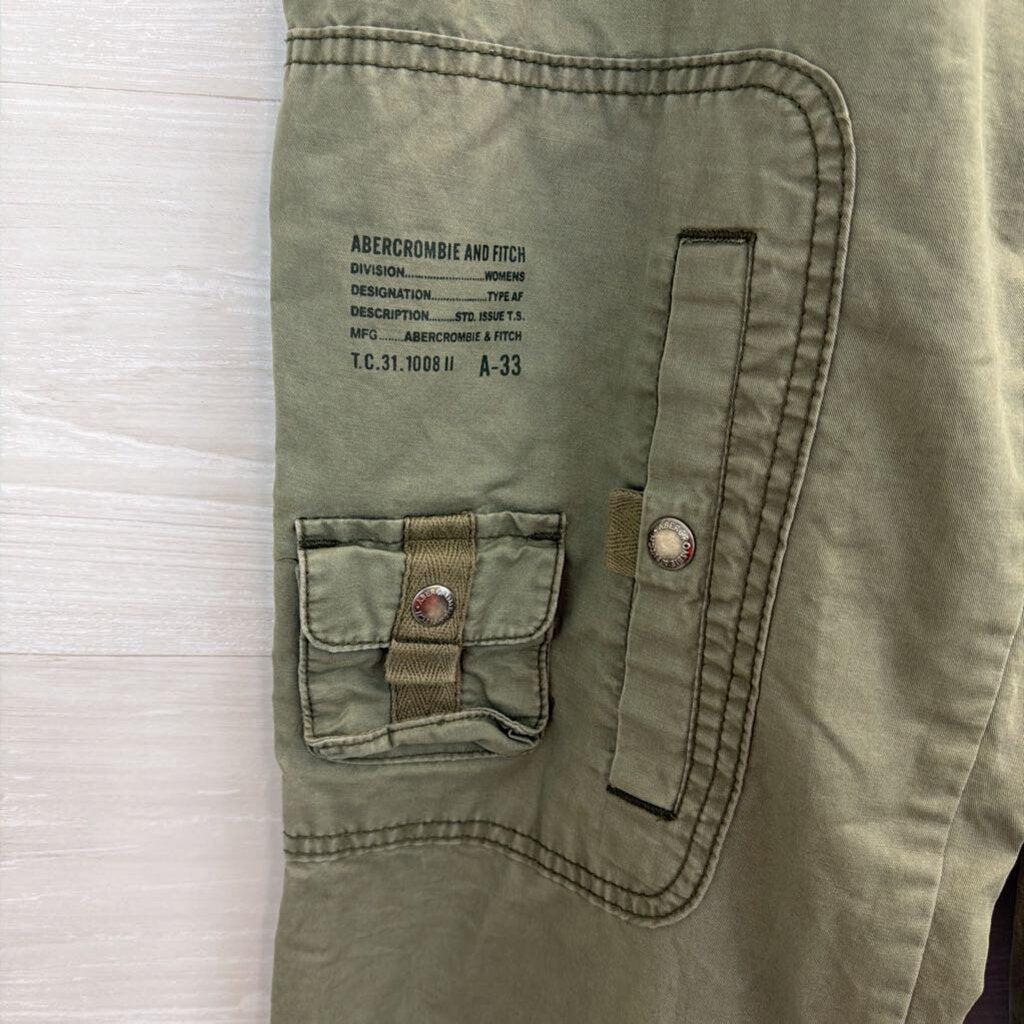 Vintage Abercrombie Green Wide Leg Cargo Pants 8