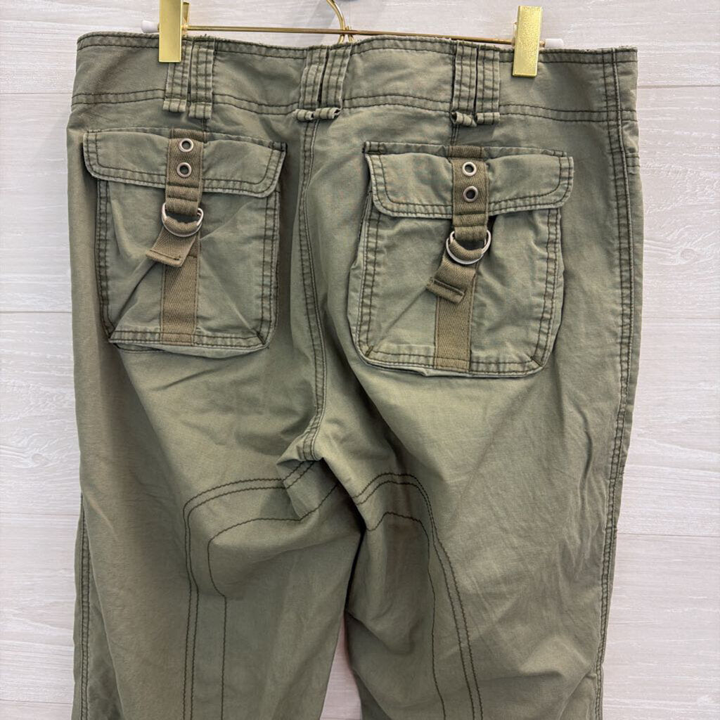Vintage Abercrombie Green Wide Leg Cargo Pants 8