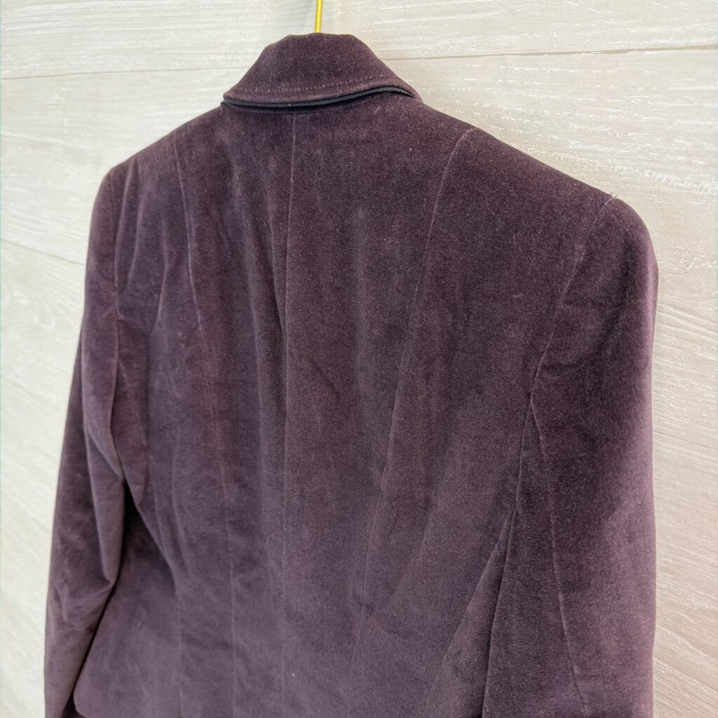 Tahari Purple Velvet Jacket 8