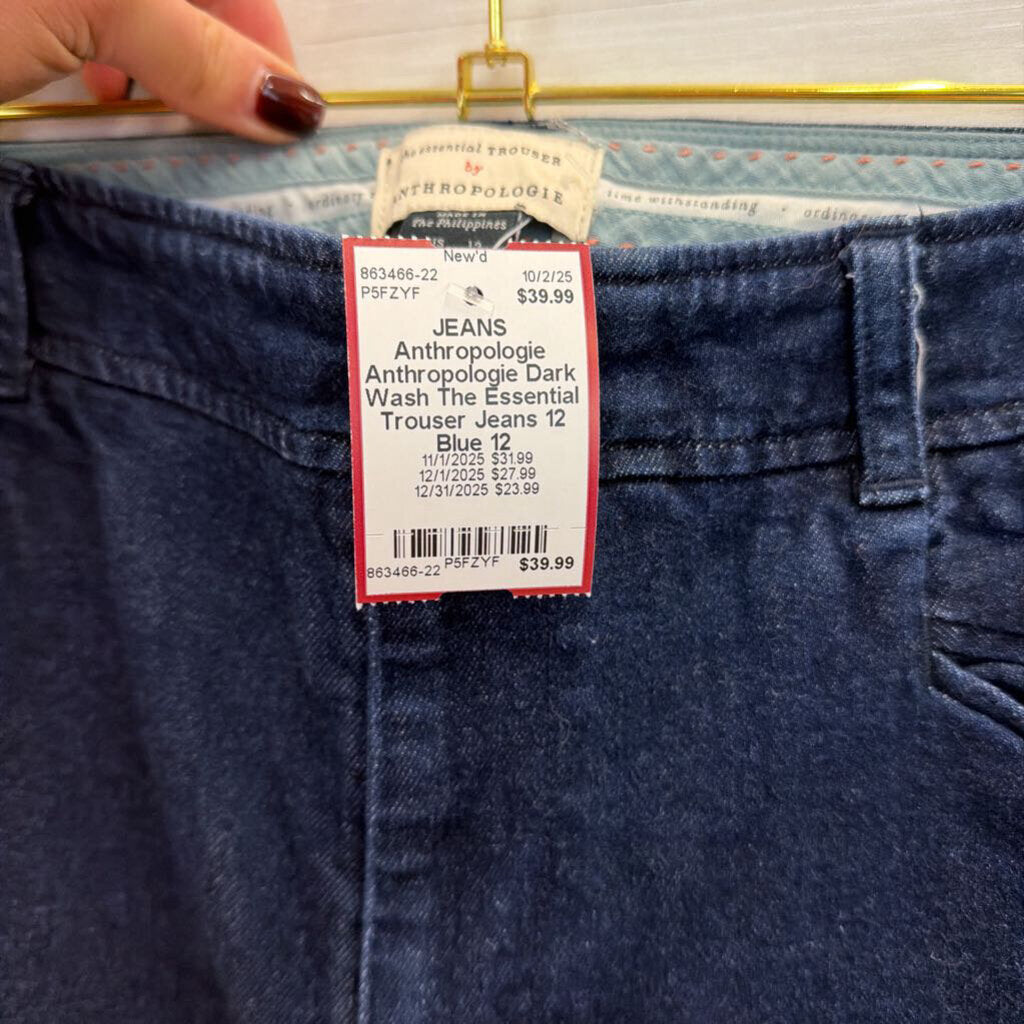 Anthropologie Dark Wash The Essential Trouser Jeans 12