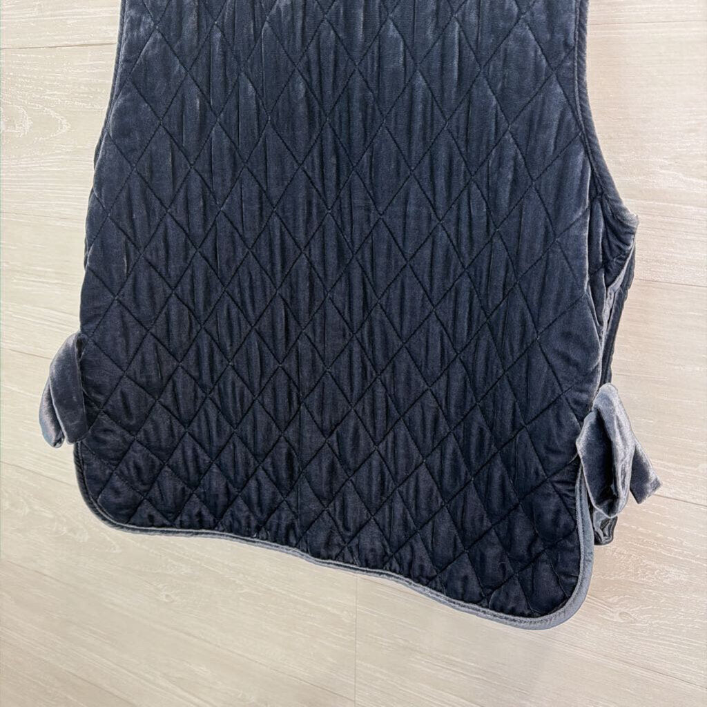 Banana Republic Blue Velvet Quilted Zip Up Vest Medium