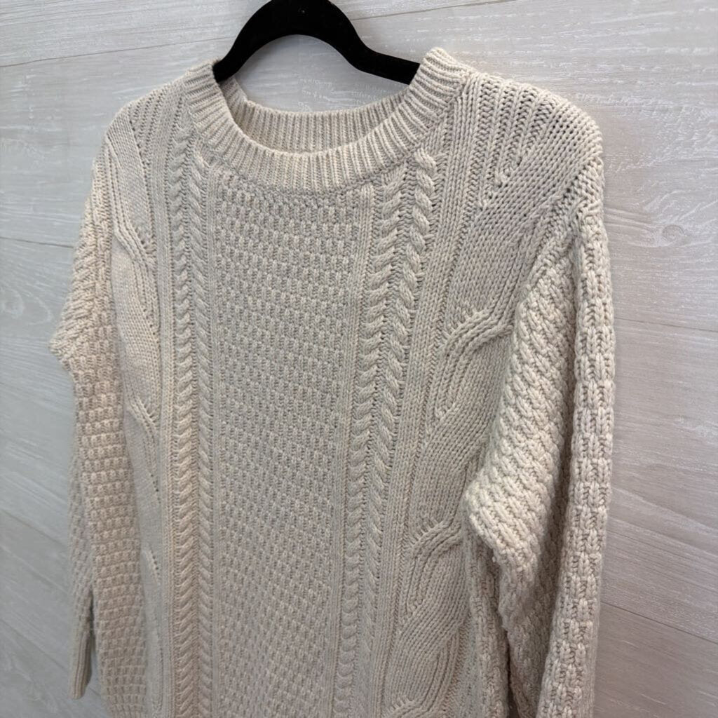 Gap Grey Cable Knit Long Sleeve Sweater Top Small