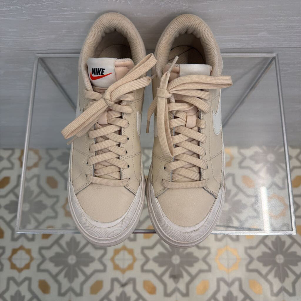 Nike Beige/ White Court Legacy Life Sneakers 7.5