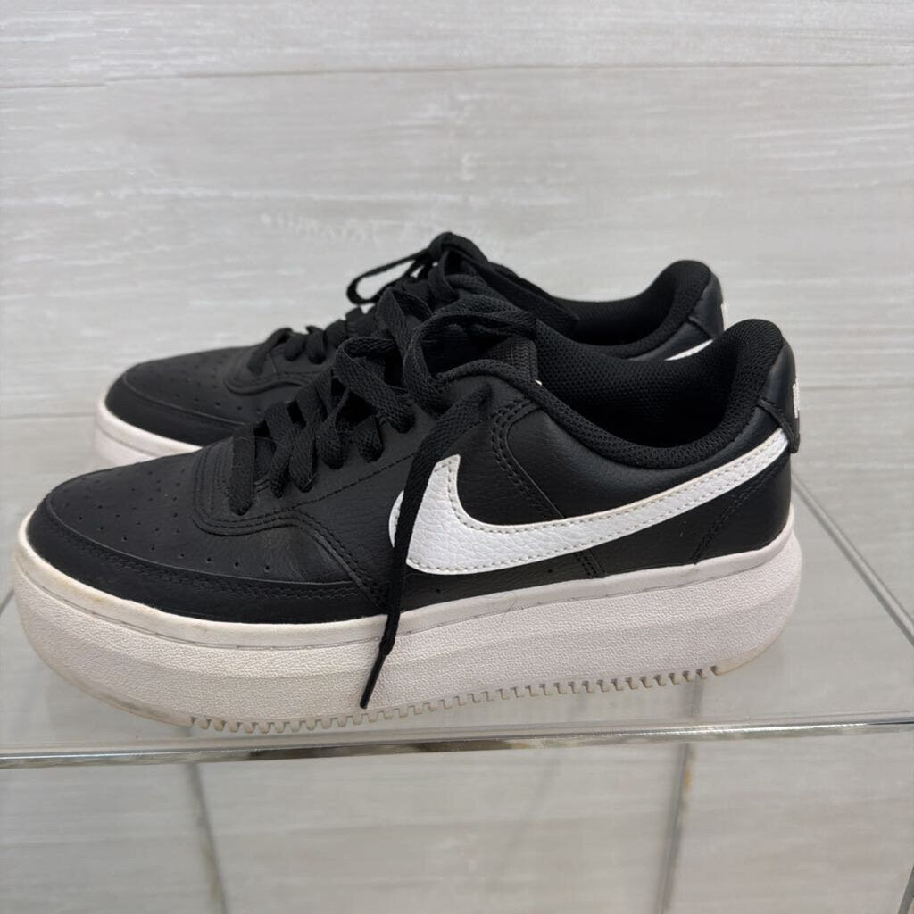 Nike Black/ White Court Vision Alta Sneakers 8.5