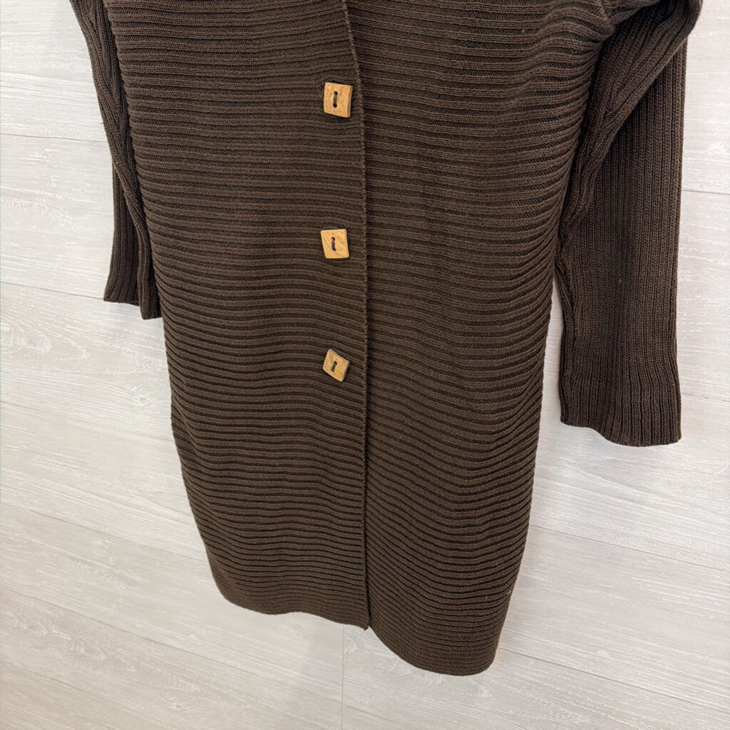 Putorti Brown Knit Long Button Front Sweater Large