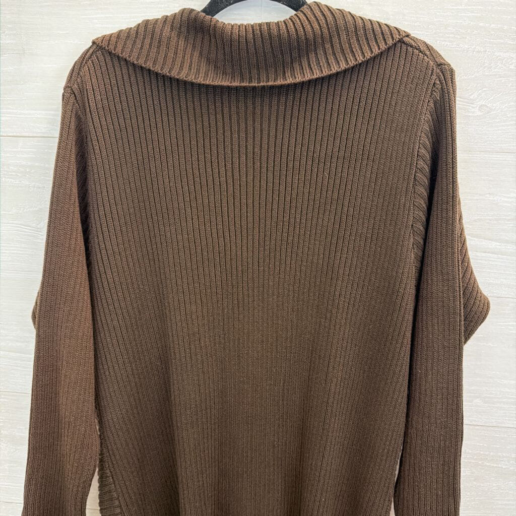 Putorti Brown Knit Long Button Front Sweater Large