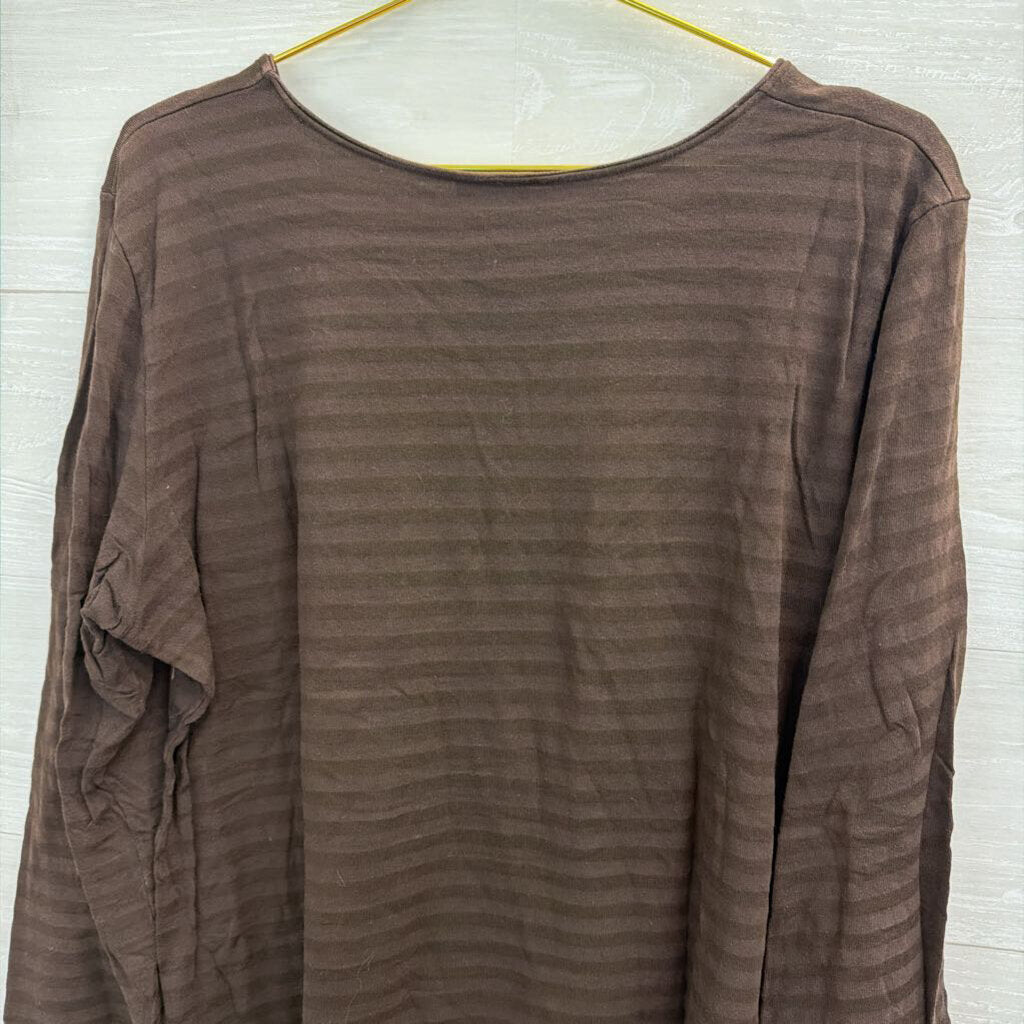 Habitat Brown Striped Long Sleeve Top Large