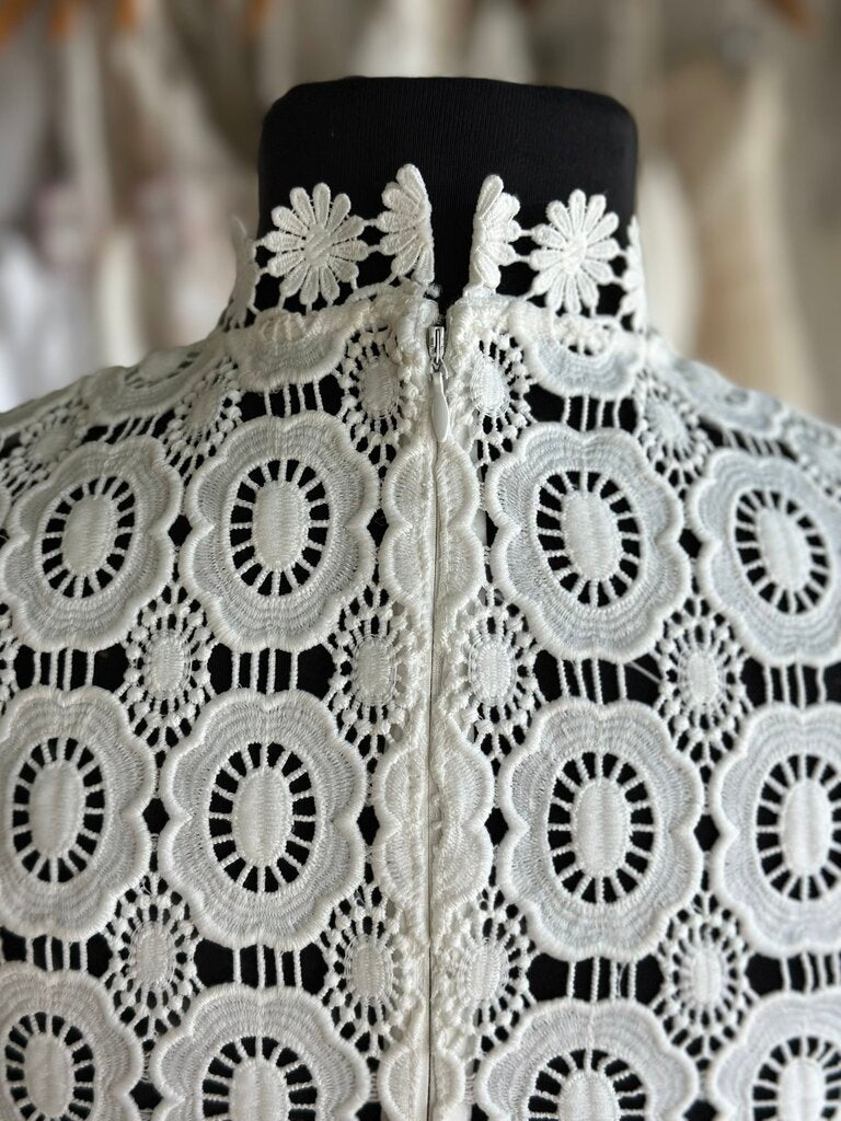 Self-Portrait Pleated Floral Crochet Wedding Dress 2