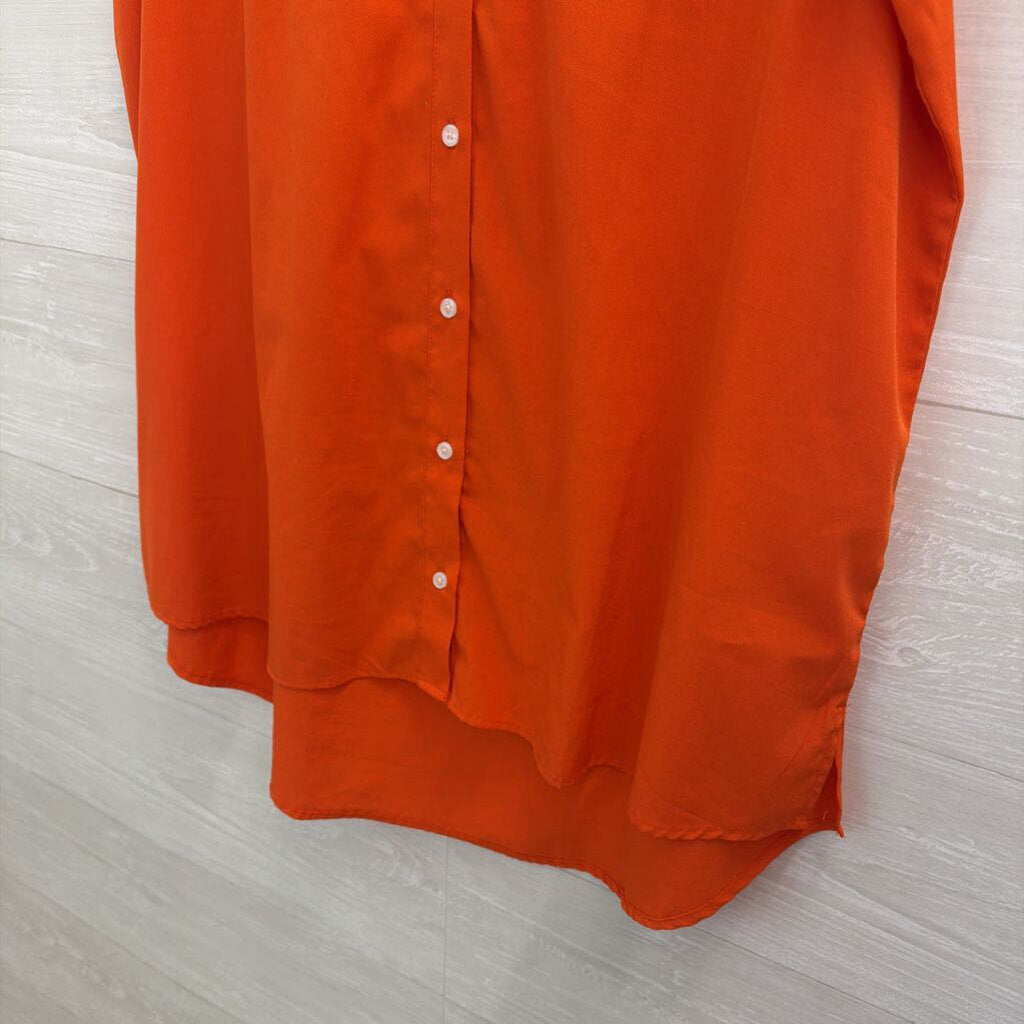 Ug Apparel Orange Virginia Tech Button Front Sleeveless Top Extra Large