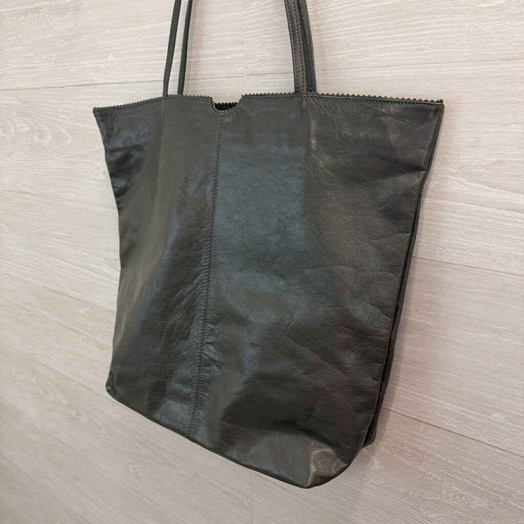 Latico Grey Leather Tote Purse