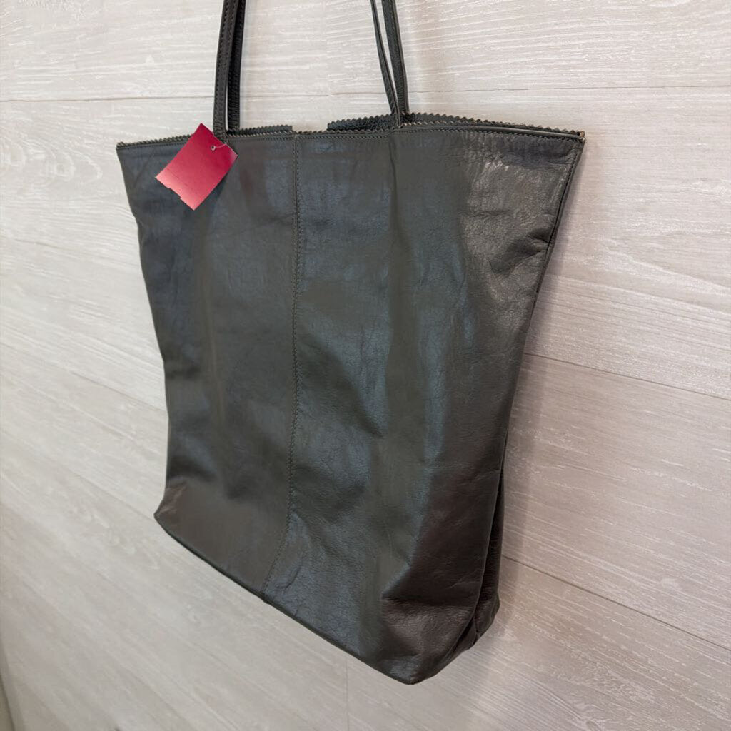 Latico Grey Leather Tote Purse