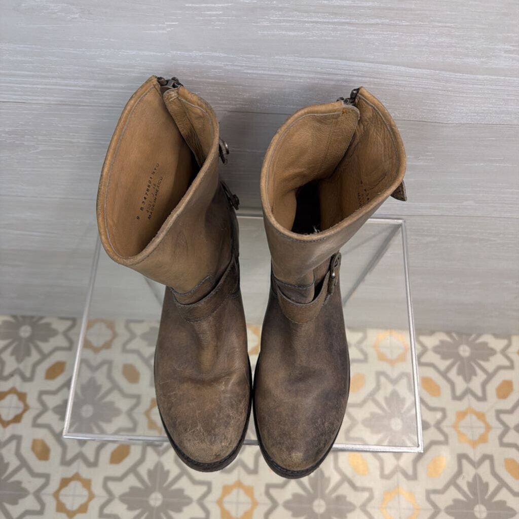 Frye Veronica Brown Leather Short Boots 9