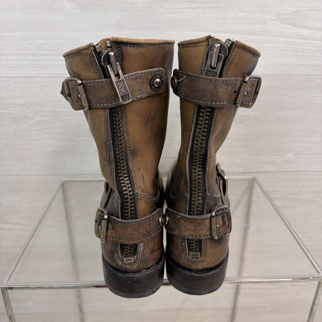 Frye Veronica Brown Leather Short Boots 9