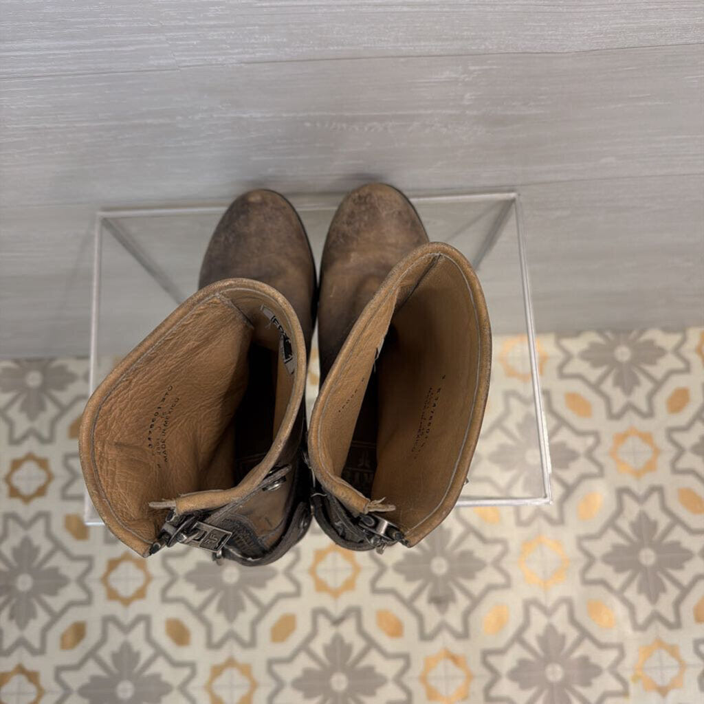 Frye Veronica Brown Leather Short Boots 9