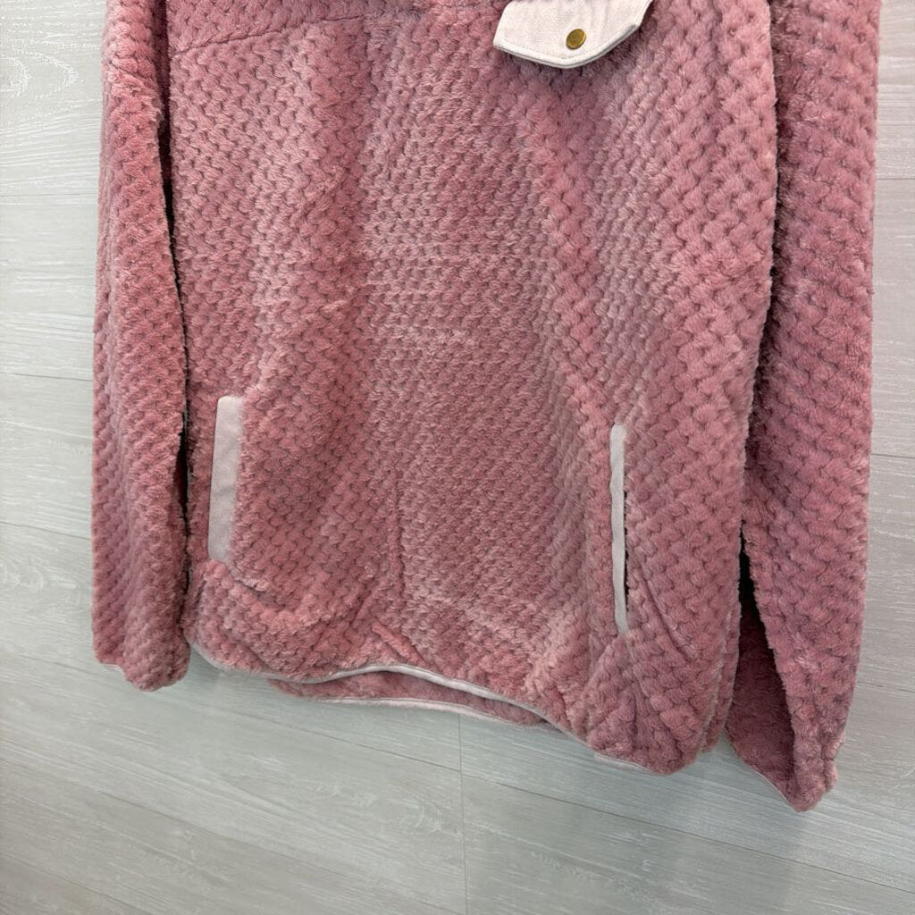 Simply Southern Pink Soft Fuzzy Long Sleeve Pullover Extra Large