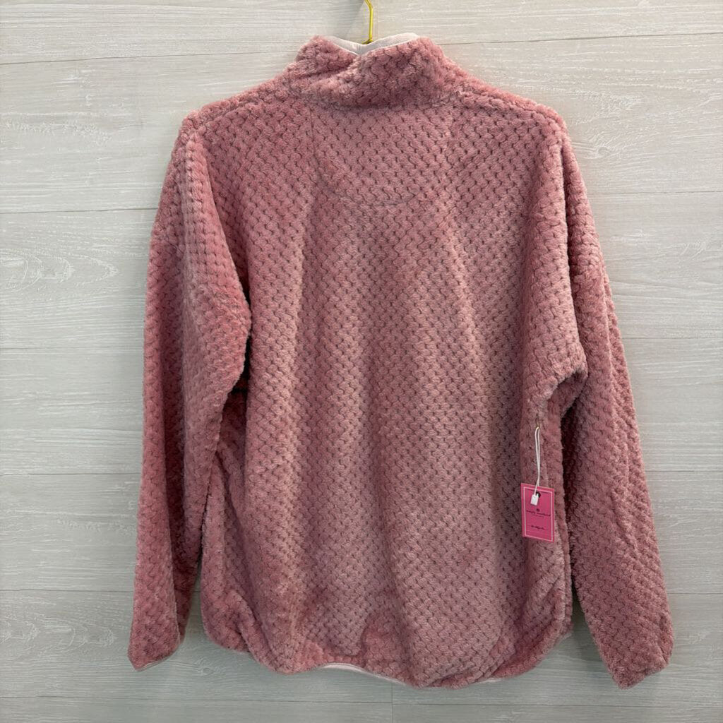 Simply Southern Pink Soft Fuzzy Long Sleeve Pullover Extra Large