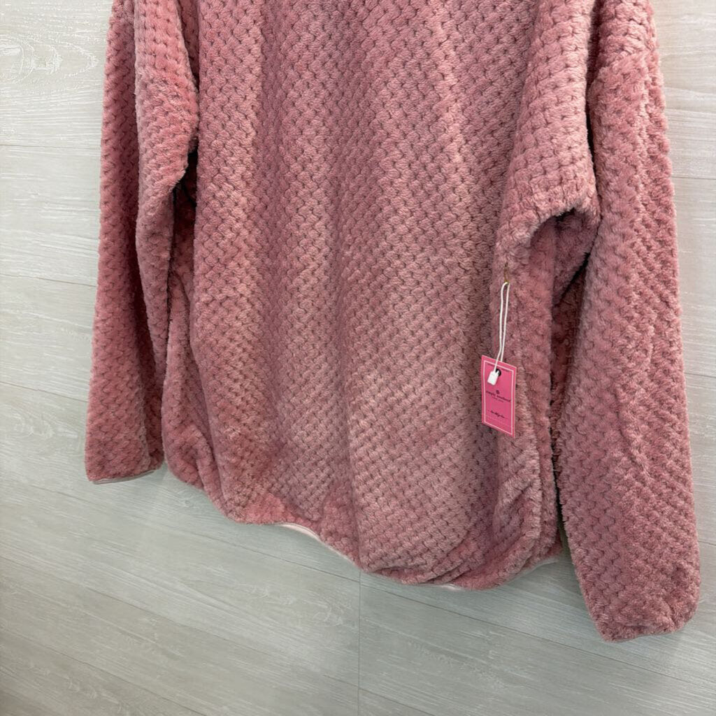 Simply Southern Pink Soft Fuzzy Long Sleeve Pullover Extra Large