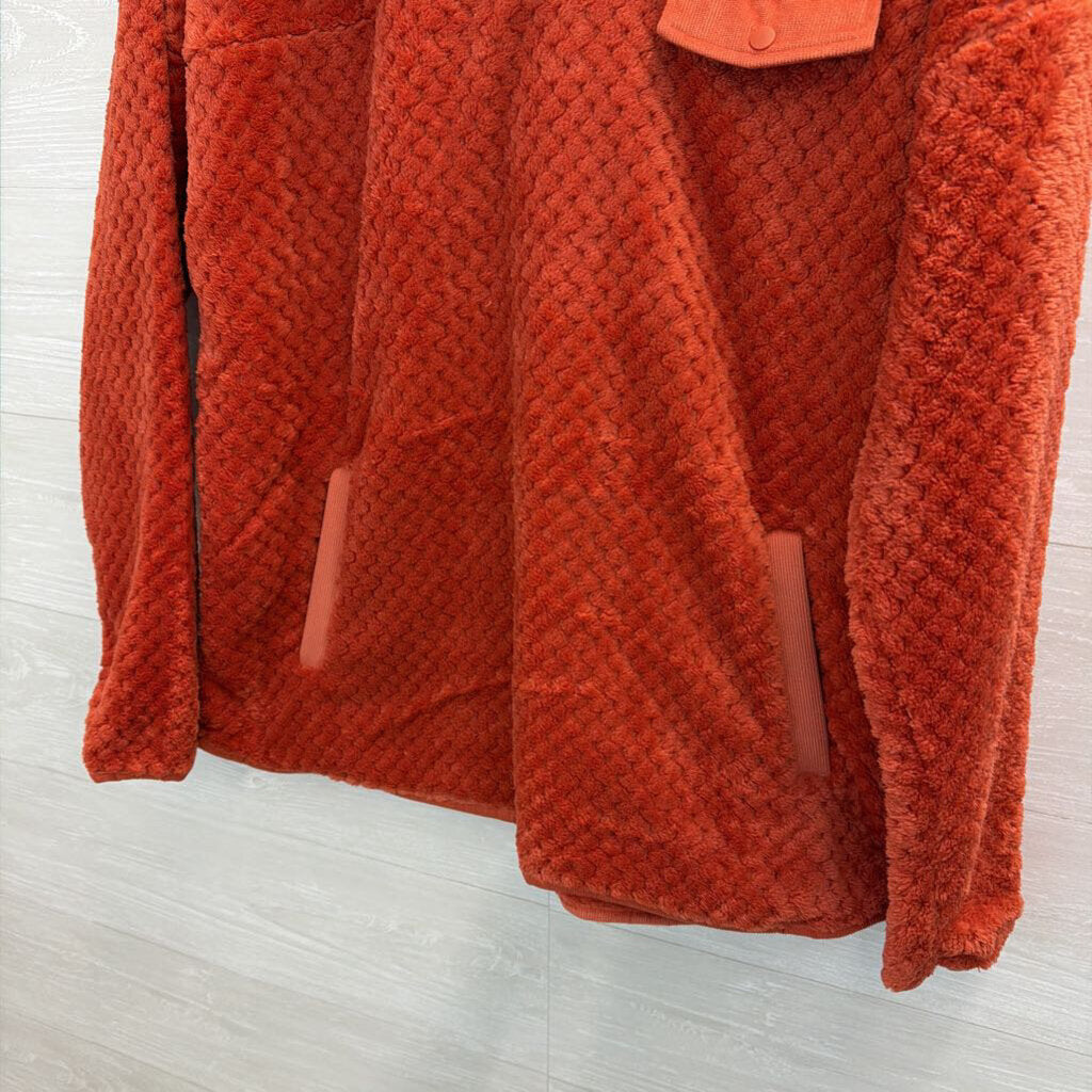 Simply Southern Orange Soft Fuzzy Long Sleeve Pullover Extra Large