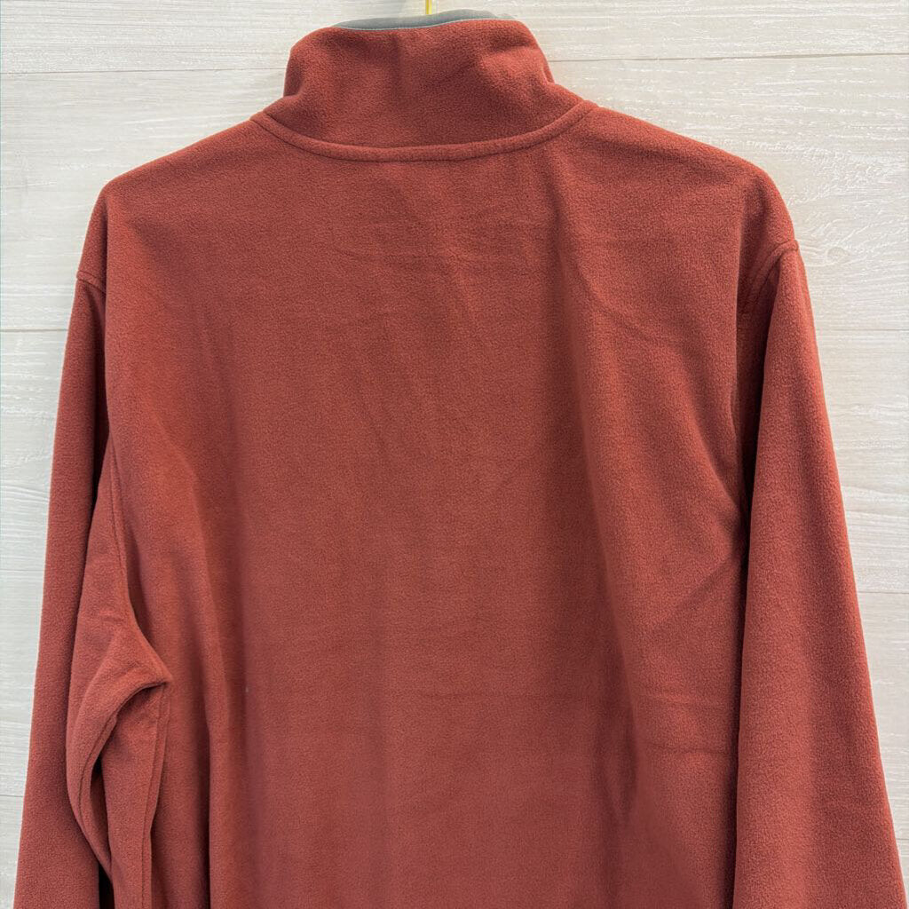 Simply Southern Orange/ Grey Fleece Long Sleeve Pullover Extra Large