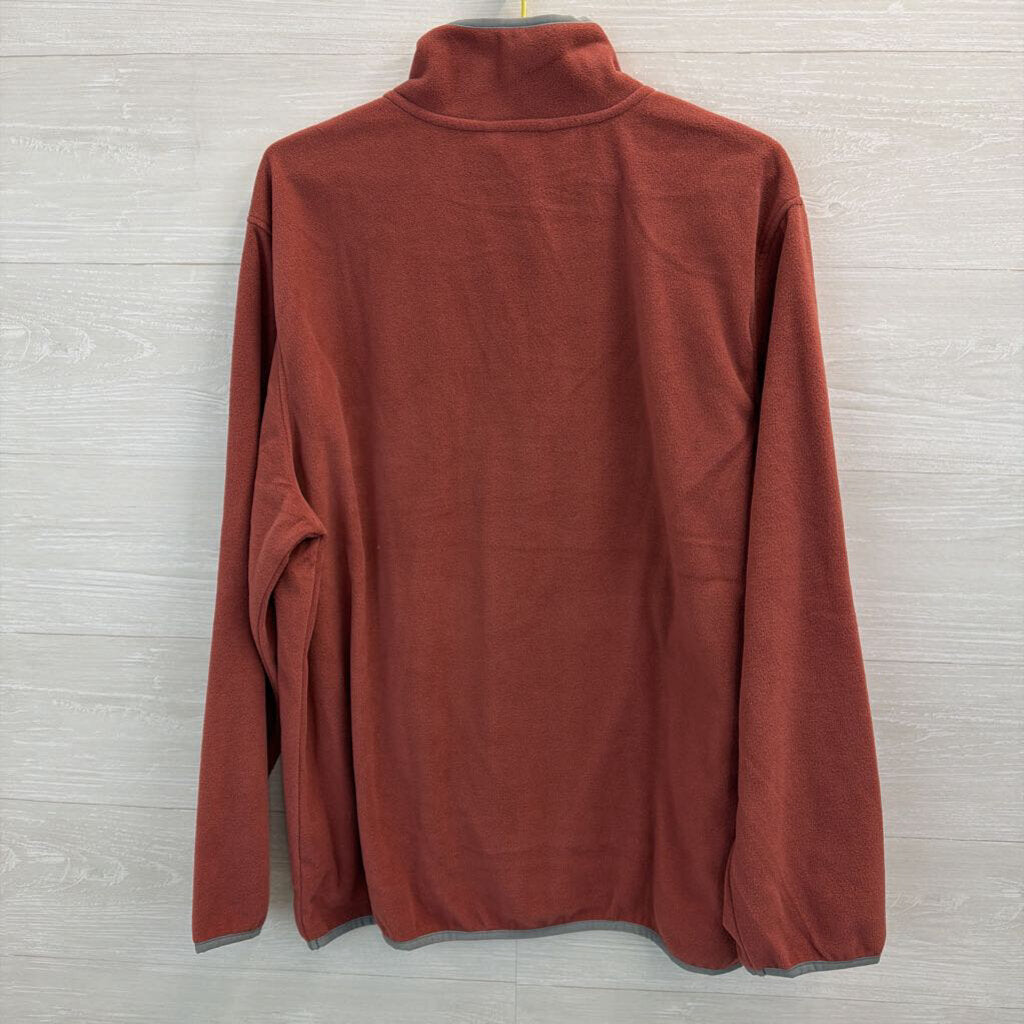 Simply Southern Orange/ Grey Fleece Long Sleeve Pullover Extra Large