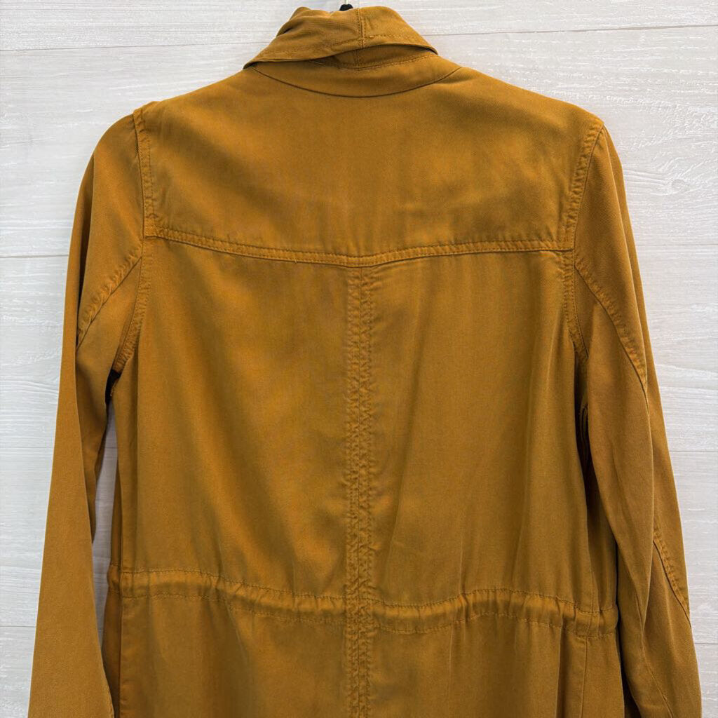 Max Jeans Brown Open Waterfall Front Jacket Top Small