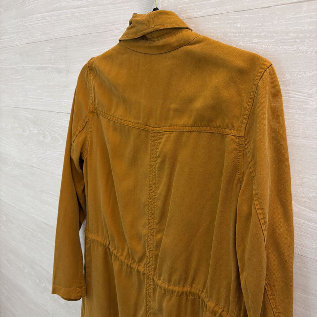 Max Jeans Brown Open Waterfall Front Jacket Top Small