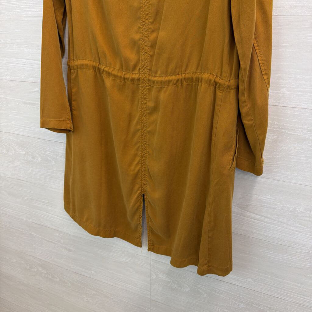 Max Jeans Brown Open Waterfall Front Jacket Top Small