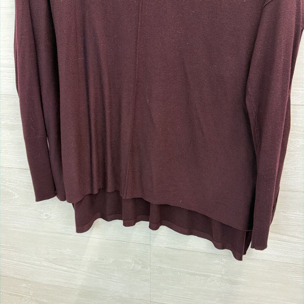 Dark Purple Long Sleeve Slouchy Sweater Top Medium