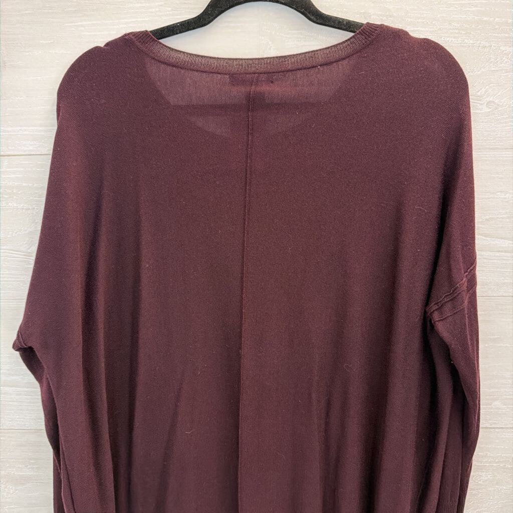 Dark Purple Long Sleeve Slouchy Sweater Top Medium