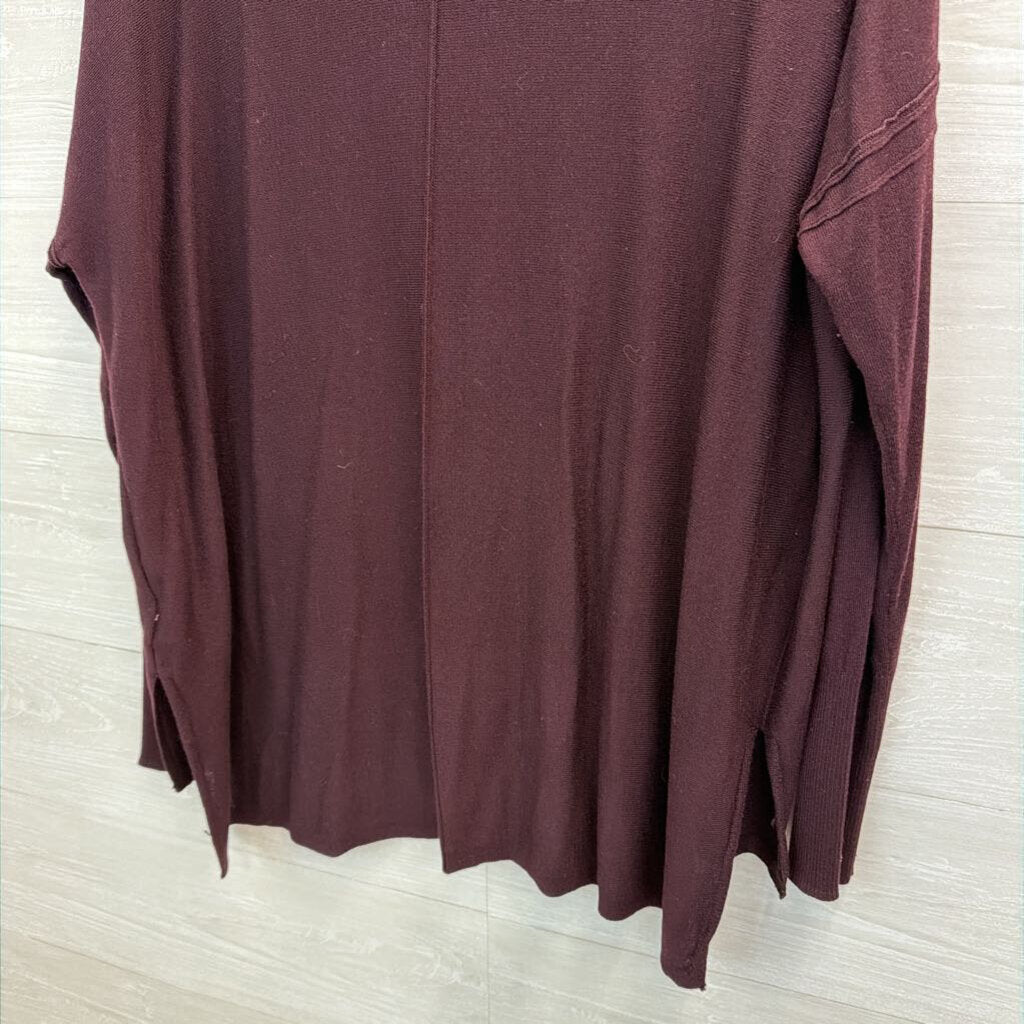 Dark Purple Long Sleeve Slouchy Sweater Top Medium
