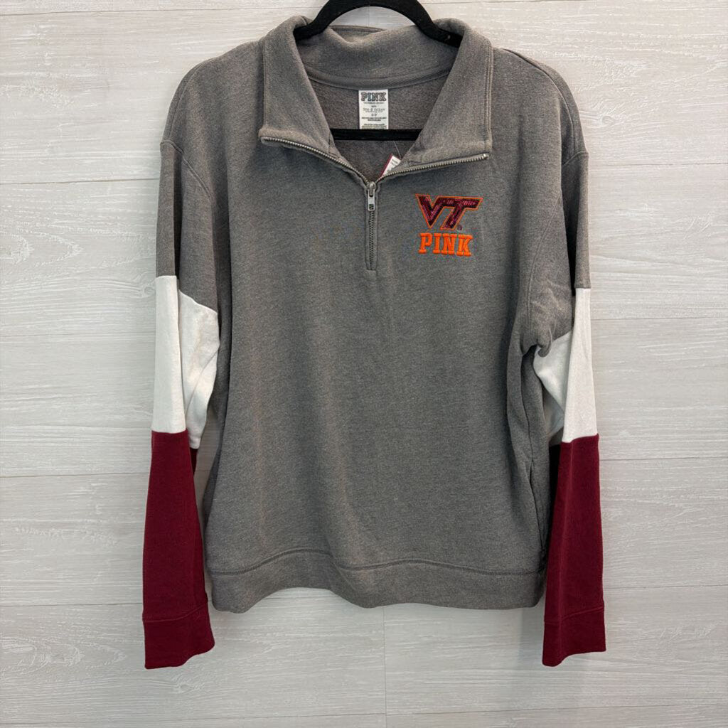 Pink Grey/ Multi Sequin Virginia Tech Pullover Small
