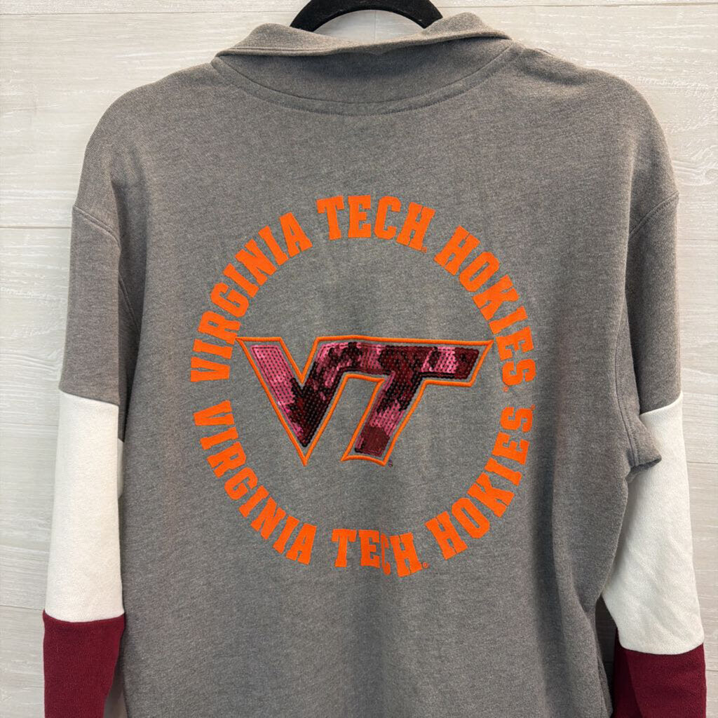 Pink Grey/ Multi Sequin Virginia Tech Pullover Small