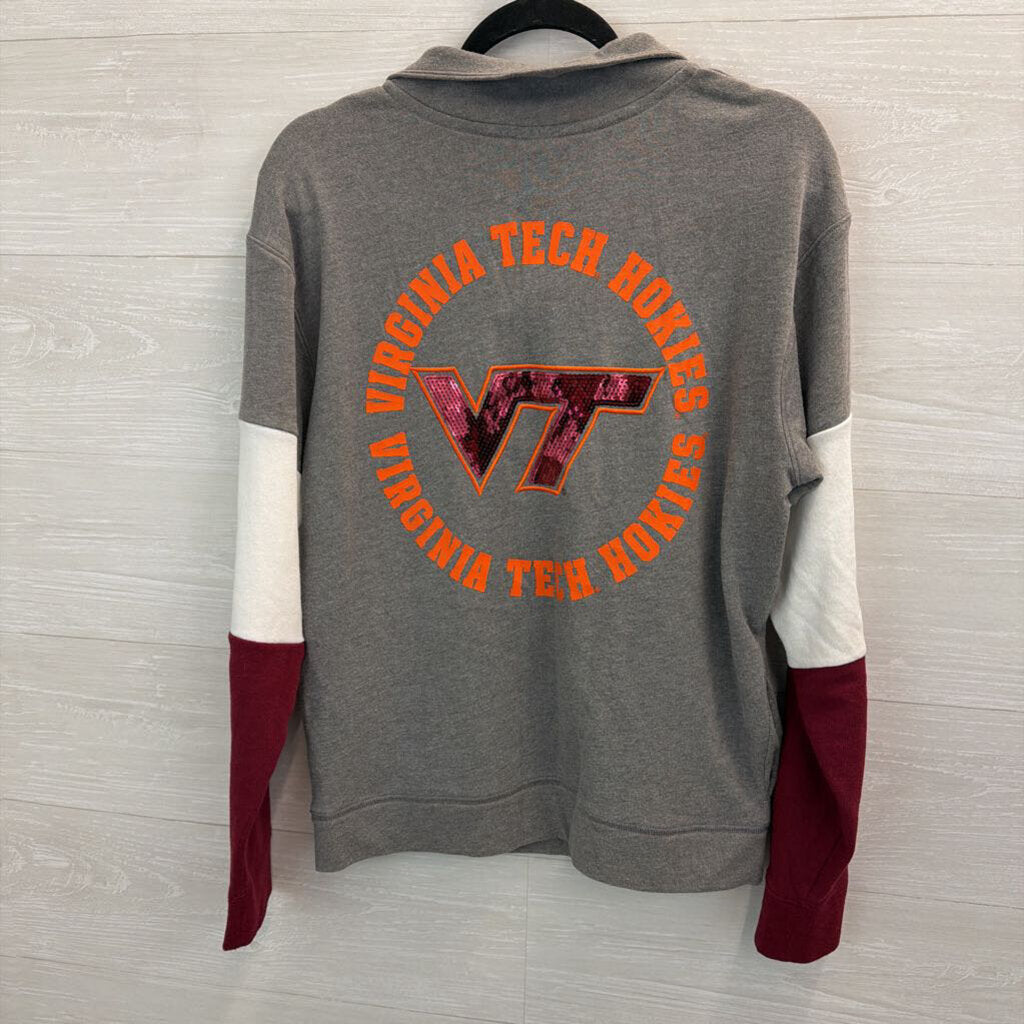 Pink Grey/ Multi Sequin Virginia Tech Pullover Small
