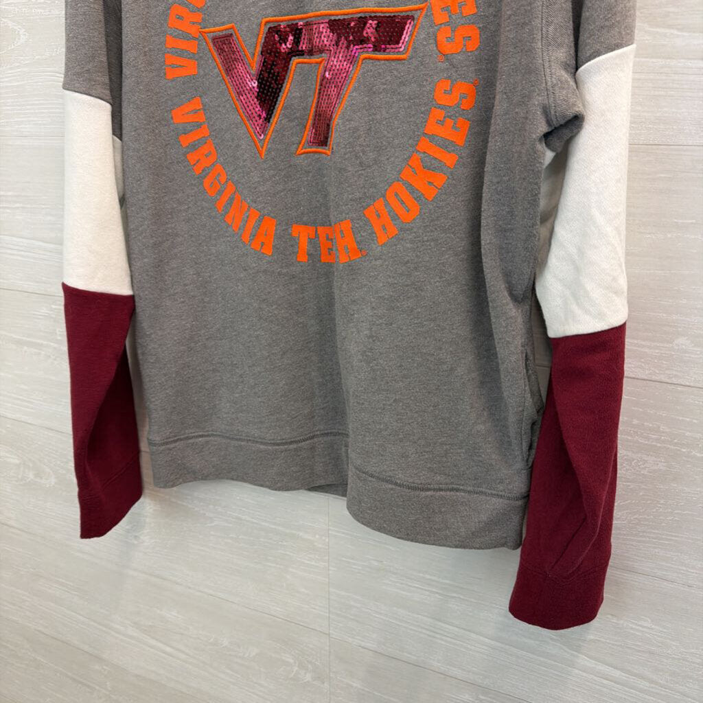Pink Grey/ Multi Sequin Virginia Tech Pullover Small
