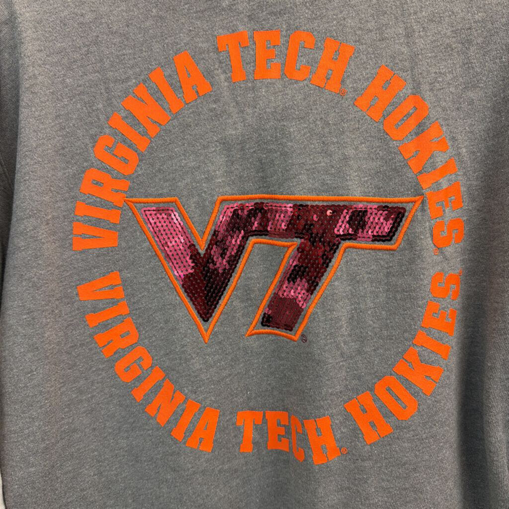Pink Grey/ Multi Sequin Virginia Tech Pullover Small