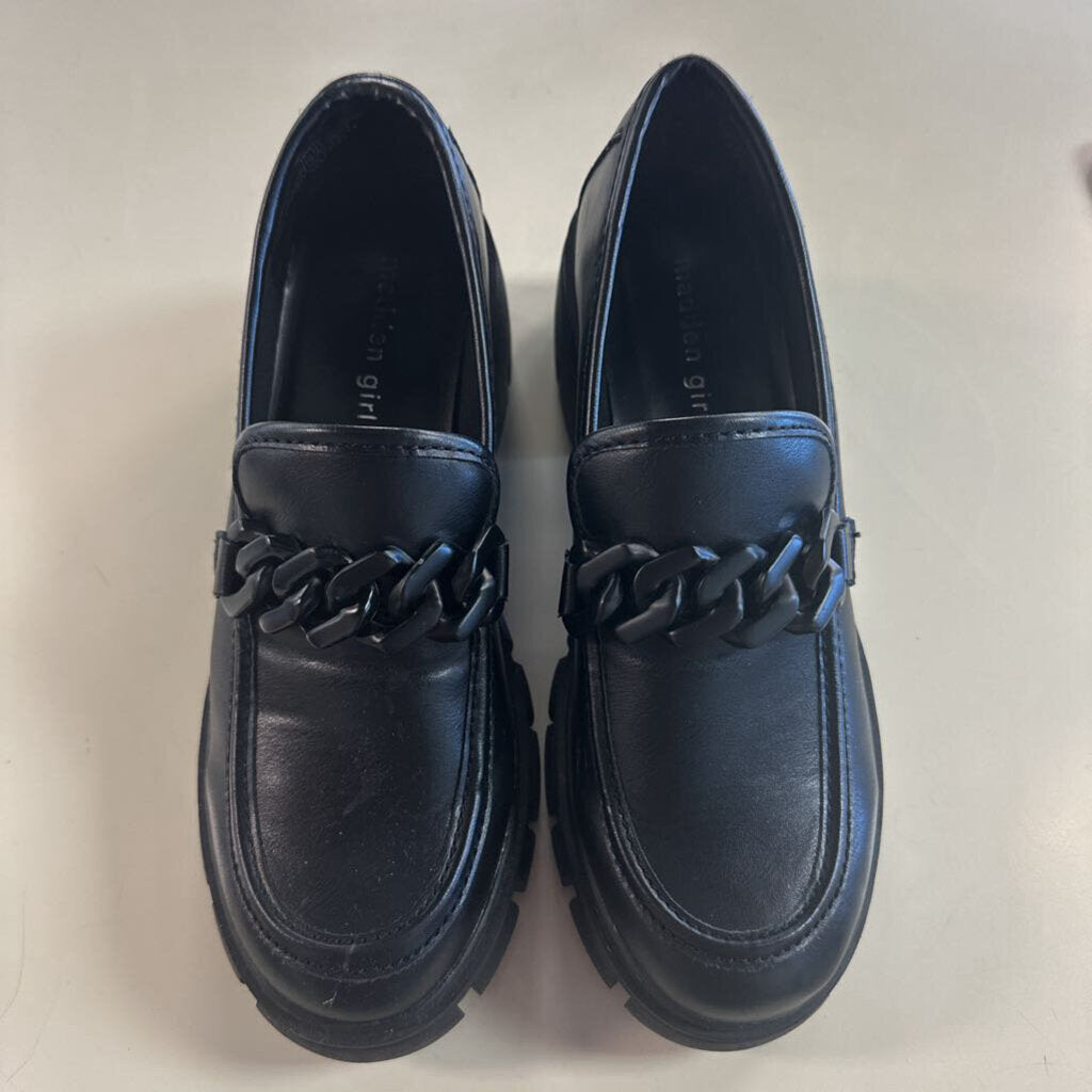 Madden Girl Black Hoxtonn Chunky Platform Loafers 9