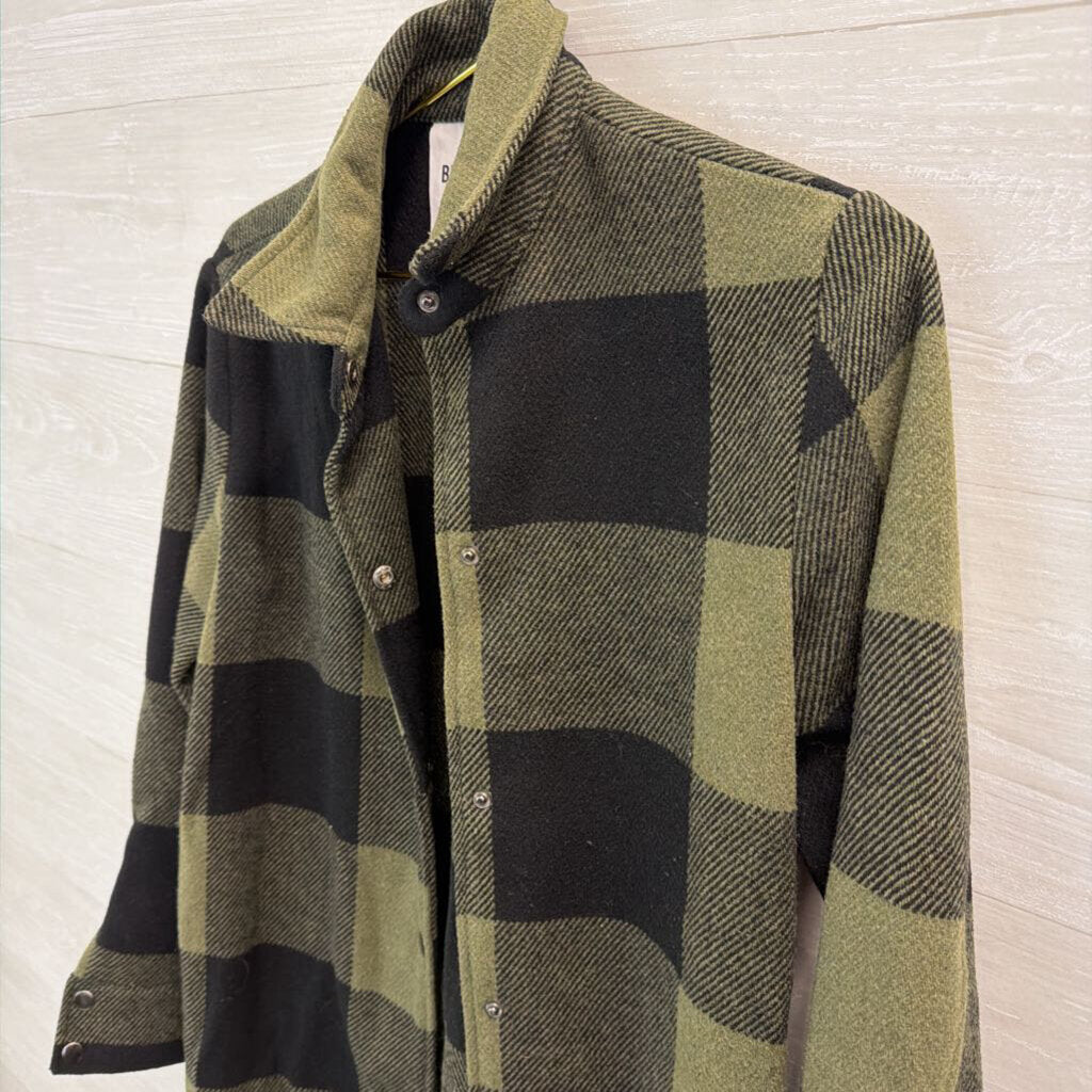 BB Dakota Green/ Black Gingham Long Shacket Extra Small