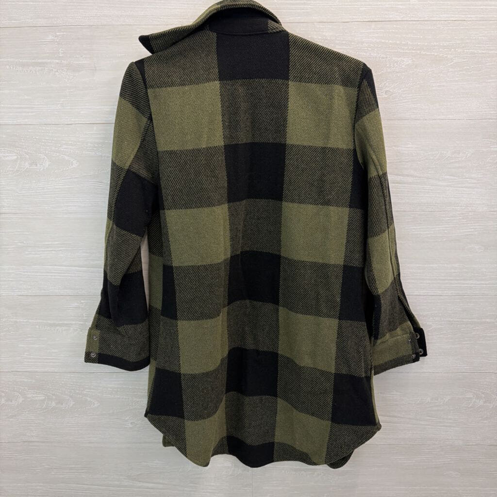 BB Dakota Green/ Black Gingham Long Shacket Extra Small
