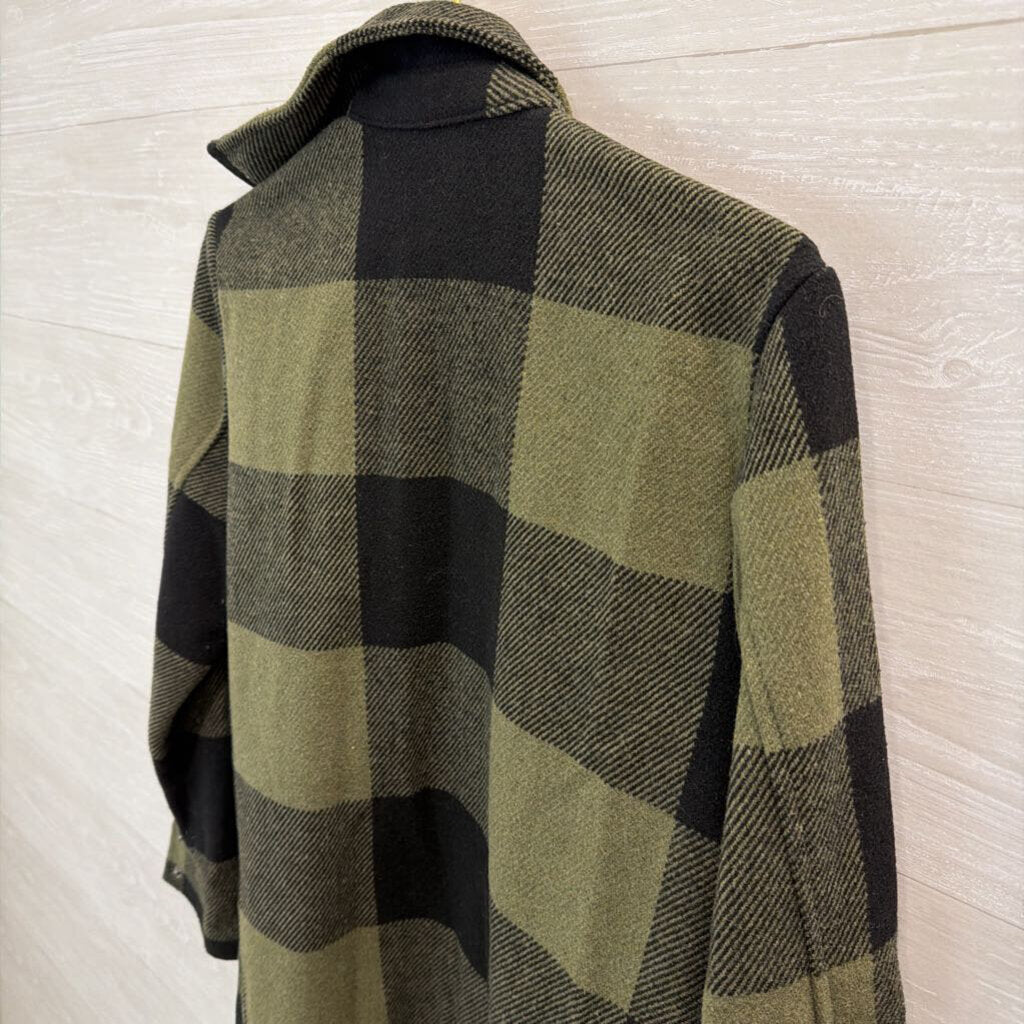 BB Dakota Green/ Black Gingham Long Shacket Extra Small