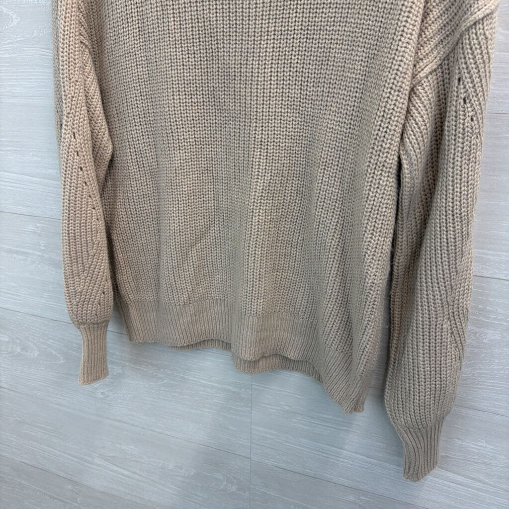 Hem and Thread Grey Knit Long Sleeve Sweater Top Large