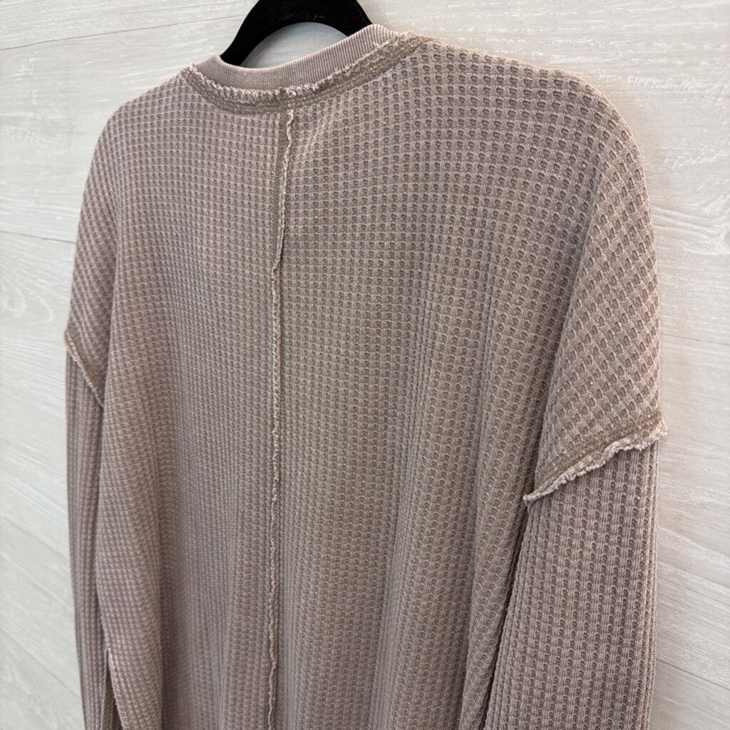 Altar'd State Purple Grey Waffle Knit Long Sleeve Top Medium