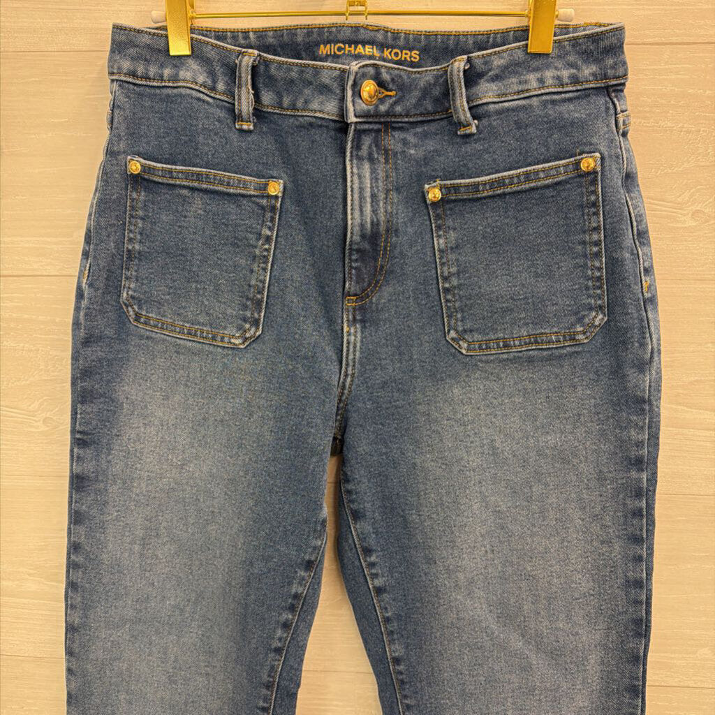 Michael Kors Medium Wash Flare Leg Jeans 8