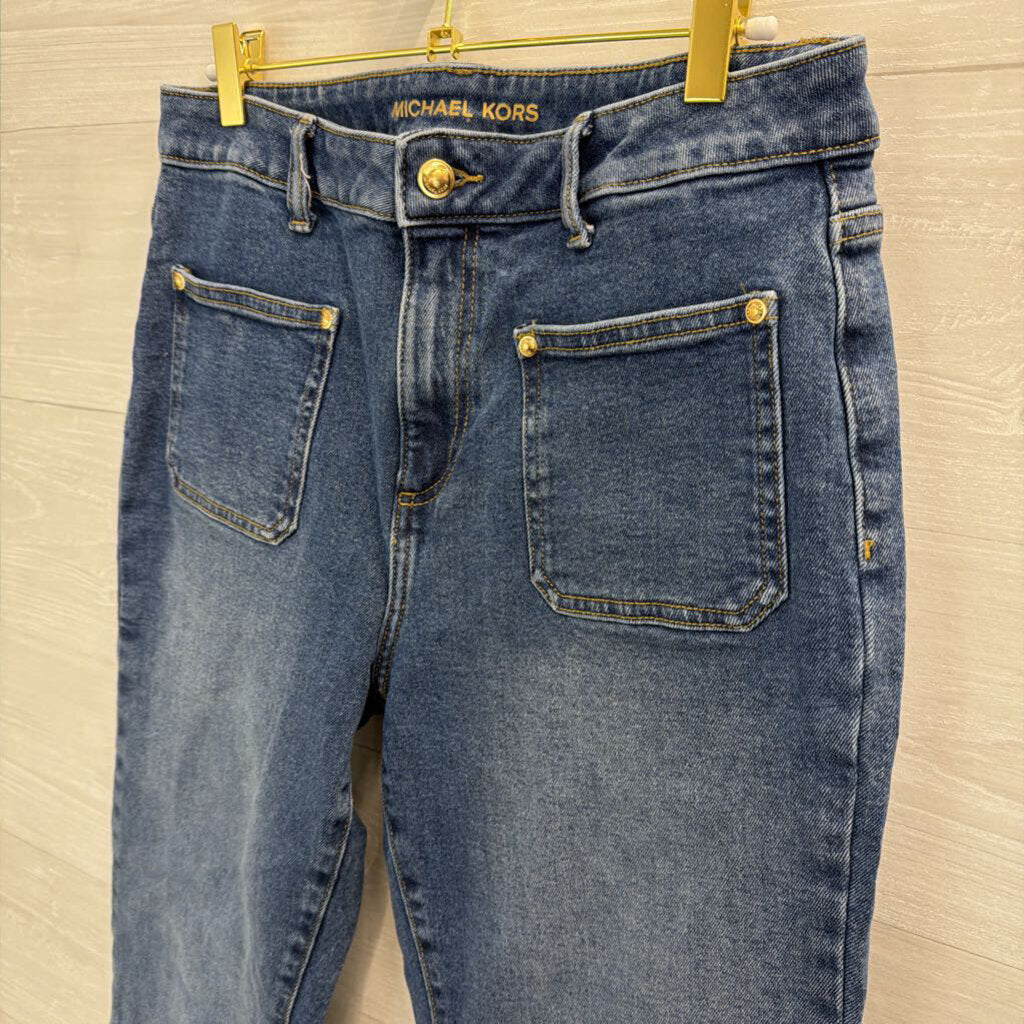 Michael Kors Medium Wash Flare Leg Jeans 8