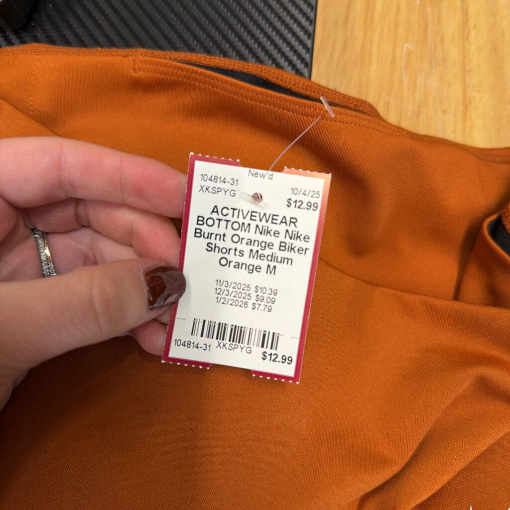 Nike Burnt Orange Biker Shorts Medium