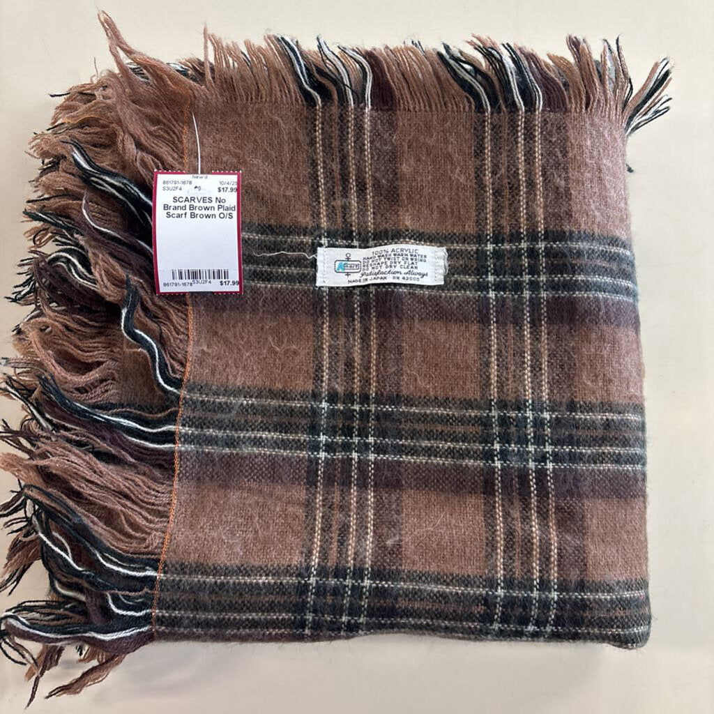 Brown Plaid Scarf
