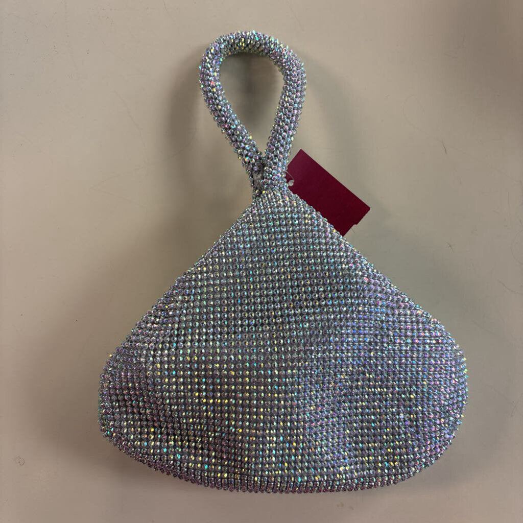 Jessica McClintock Silver Mesh Beaded Small Purse