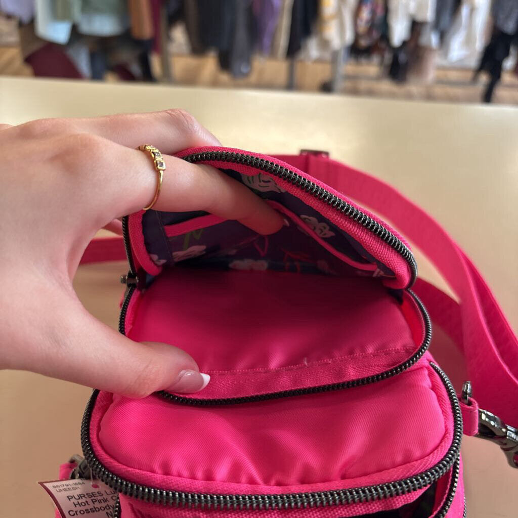Lug Hot Pink Quilted Crossbody Bag