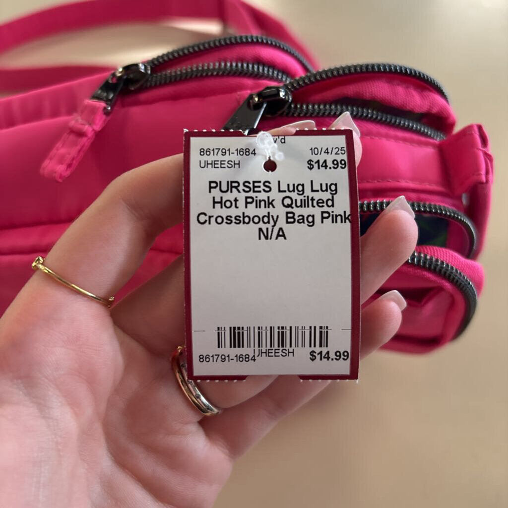 Lug Hot Pink Quilted Crossbody Bag