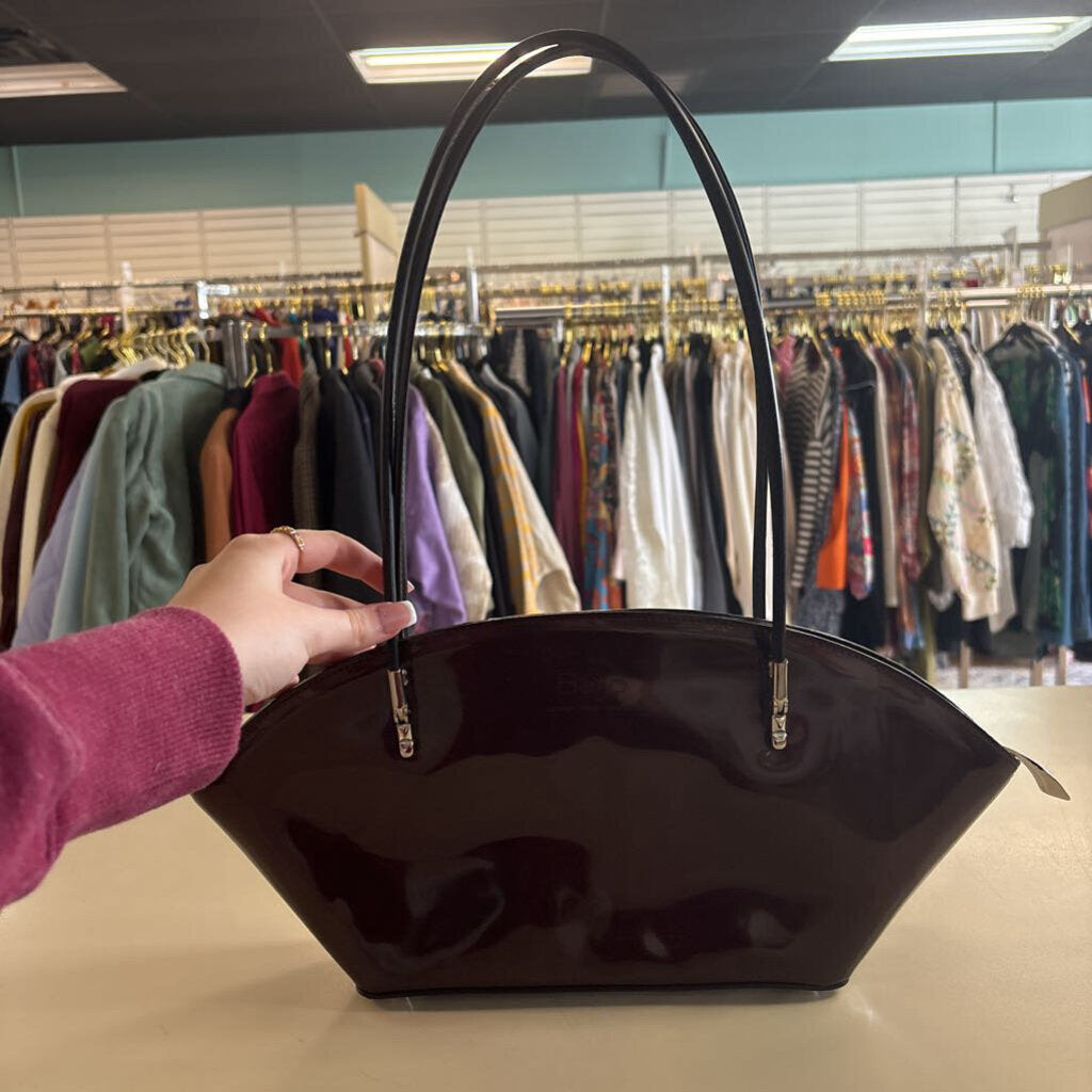 Beijo Metallic Brown Patent Leather Purse