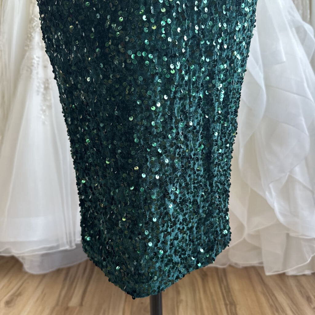 Hello Molly Green Sequin One Shoulder Short Formal Dress 4